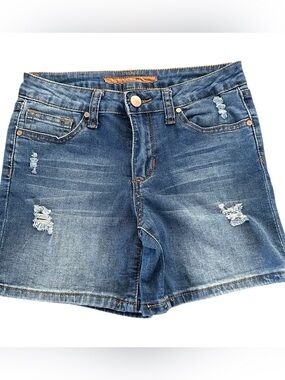 Joes Jeans Girls Medium Wash Denim Distressed Stretch Shorts